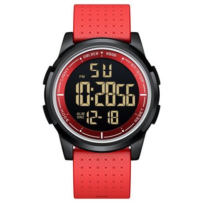 HOTGOLDEN HOUR Ultra-Thin Minimalist Sports Waterproof Digital Watches Men with Wide-Angle Display Rubber Strap Wrist Watch for Men Women