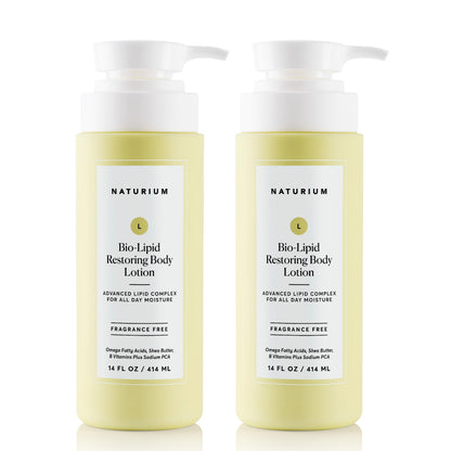 HOTNaturium Bio-Lipid Restoring Moisturizing Body Lotion with Shea Butter, Fragrance Free, 14 oz