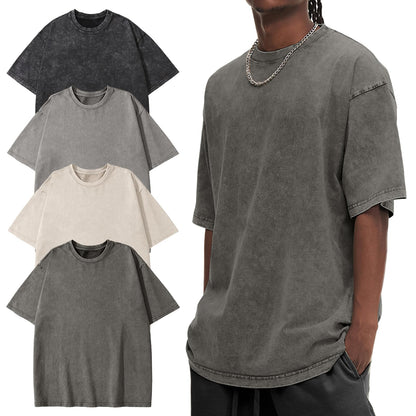 HOTEiscntd Mens Oversized T-Shirts Heavyweight Cotton Vintage Unisex Baggy Tee