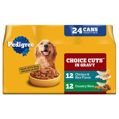 HOTPedigree Choice Cuts Wet Dog Food, Beef & Country Stew, 13.2 oz, 12 Count