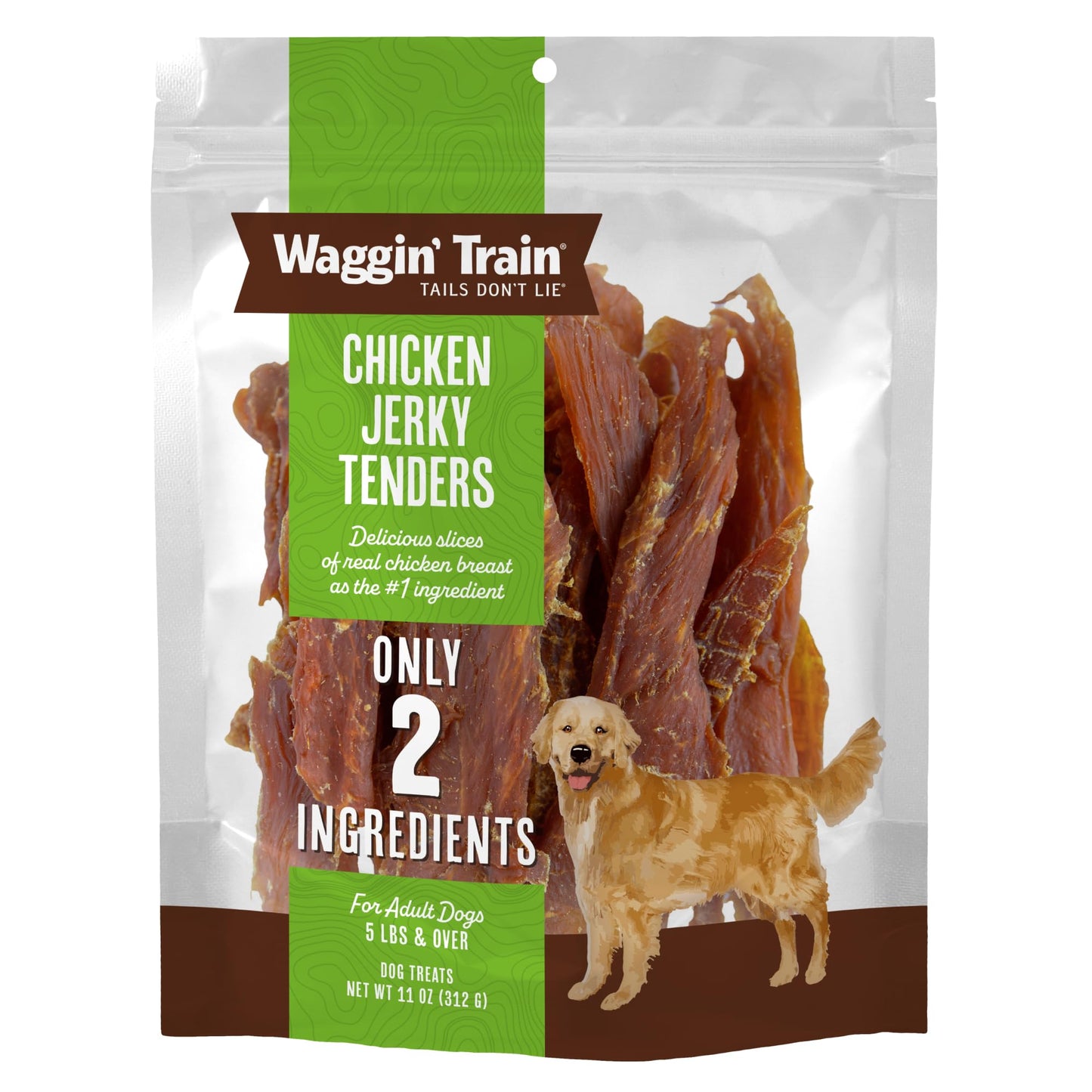 HOTWaggin' Train Chicken Jerky Dog Treats, Made with 100% Real Chicken Breasts, Only Two All-Natural Ingredients, Great High Protein Dog Treat, Easily Digestible for Big or Small Dogs, 30 oz. Pouch