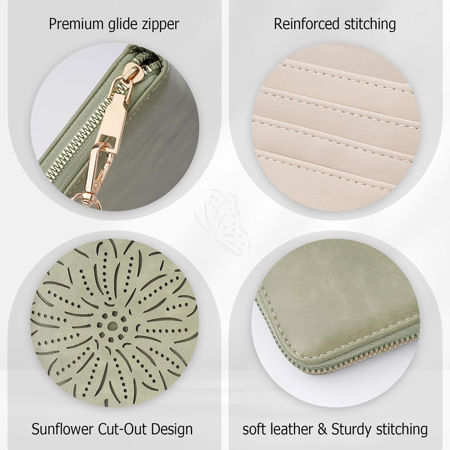HOTRFID Wallet Women Large Capacity Sunflower Wristlet Wallets for Women Clutch Ladies Cell Phone Purse