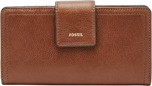 HOTFossil Women's Logan Leather Wallet RFID Blocking Tab Clutch