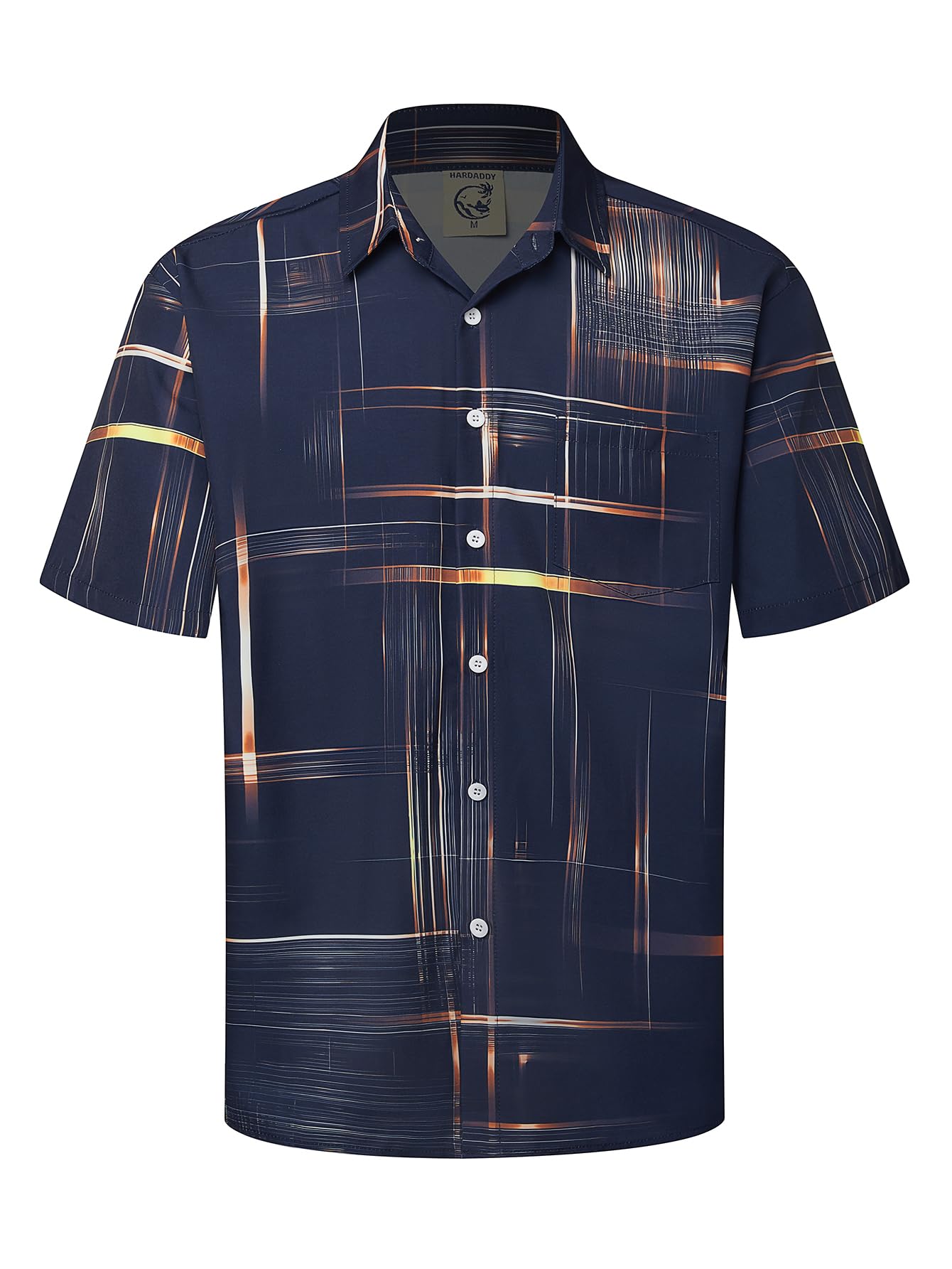 HOTHardaddy Men's Hawaiian Shirt Short Sleeves Printed Button Down Summer Beach Casual Shirts