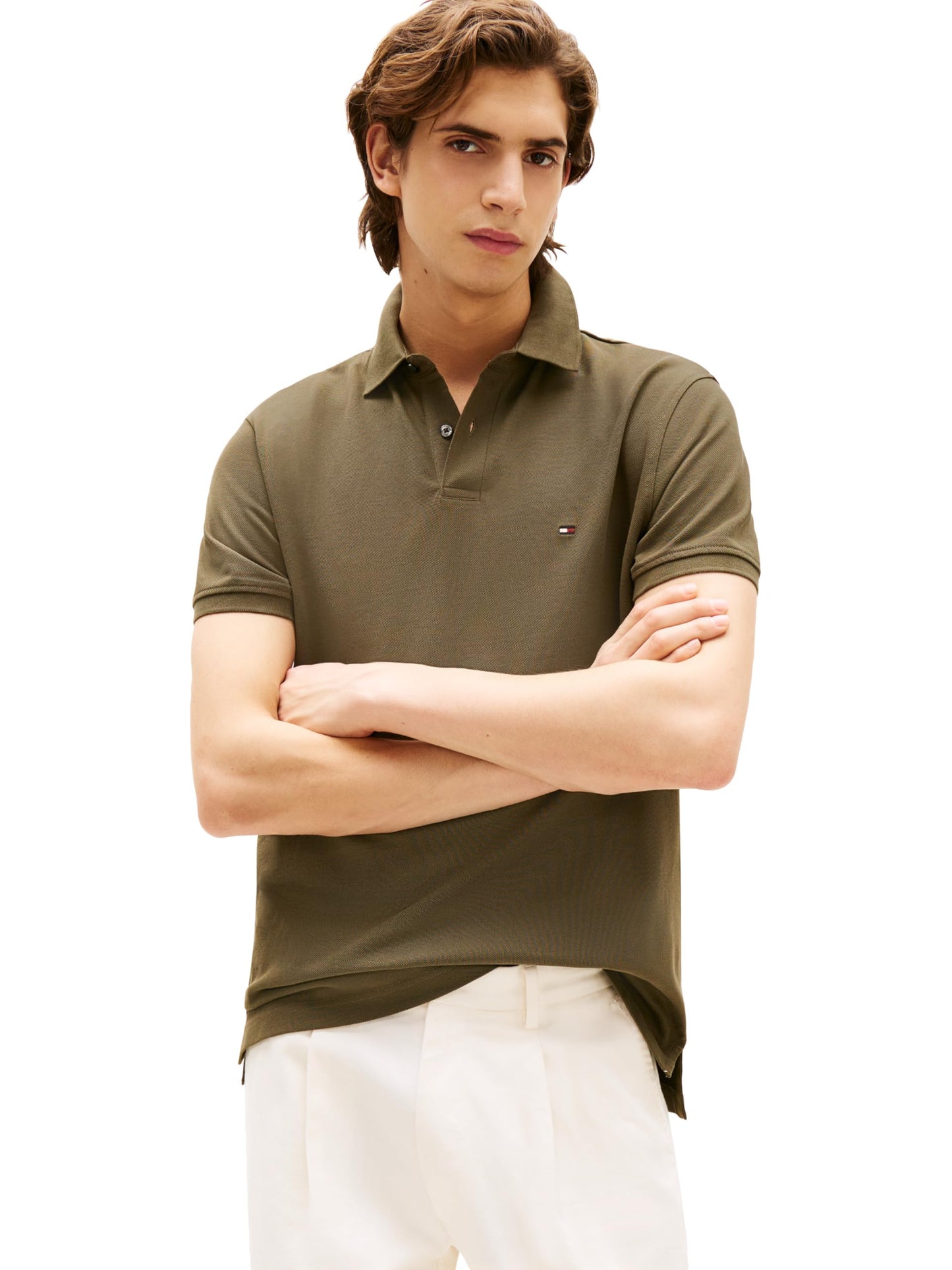 HOTTommy Hilfiger Men's Short Sleeve Polo Shirts in Classic Fit with Stretch and Organic Pique Cotton