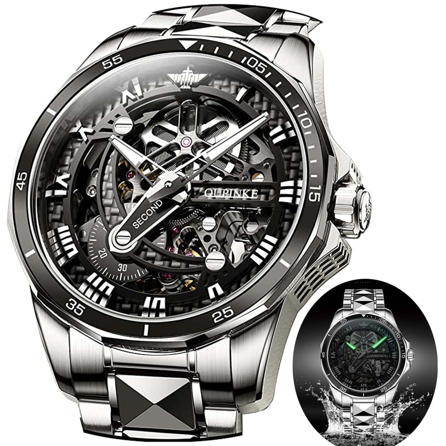 HOTOLEVS Watches Men Waterproof Luxury Big Face Mens Watch Stainless Steel Quartz Analog Dress Watches for Men Luminous Multifunction Man Watch Relojes De Hombre