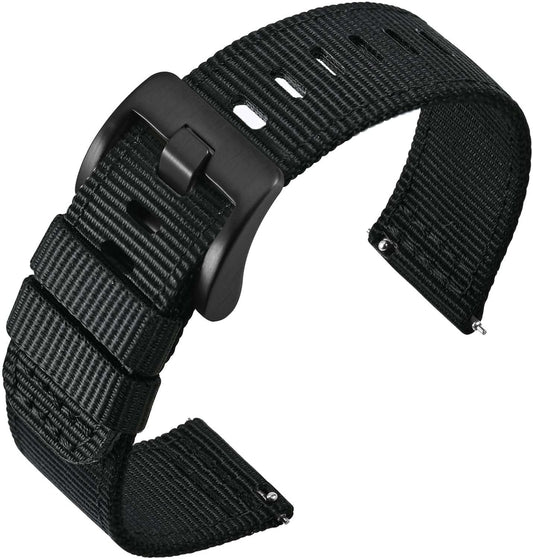 HOTANNEFIT Quick Release Watch Bands, Military Nylon Watch Strap for Men, Multiple Colors & Width (18mm, 19mm, 20mm, 22mm, 24mm)