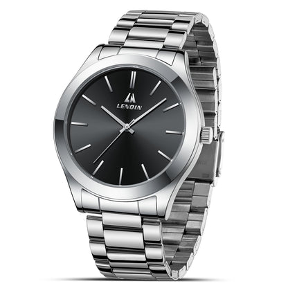 HOTLN LENQIN Mens Watches Waterproof Stainless Steel Watch for Men Analog Quartz Fashion Business Designer Wristwatch