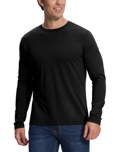 HOTPioneer Camp Mens Bamboo Shirts Ultra Soft Plain Tshirts for Men Cooling Crew Neck Casual Basic Tee Shirt Undershirt