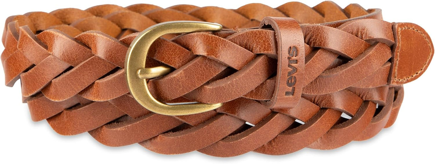 HOTLevi's Women's Fully Adjustable Casual Leather Braided Belt for Jeans and Dresses