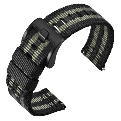 HOTANNEFIT Quick Release Watch Bands, Military Nylon Watch Strap for Men, Multiple Colors & Width (18mm, 19mm, 20mm, 22mm, 24mm)