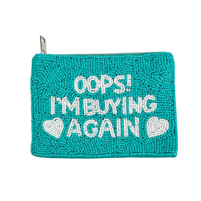 HOTBeaded Coin Purse Change Zipper Pouch Wallet Tacos & Tequila | Handmade Beadwork, Compact Organizer, Cash Holder, Card Storage, Makeup Pouch, Giftable Accessory, Everyday Carry