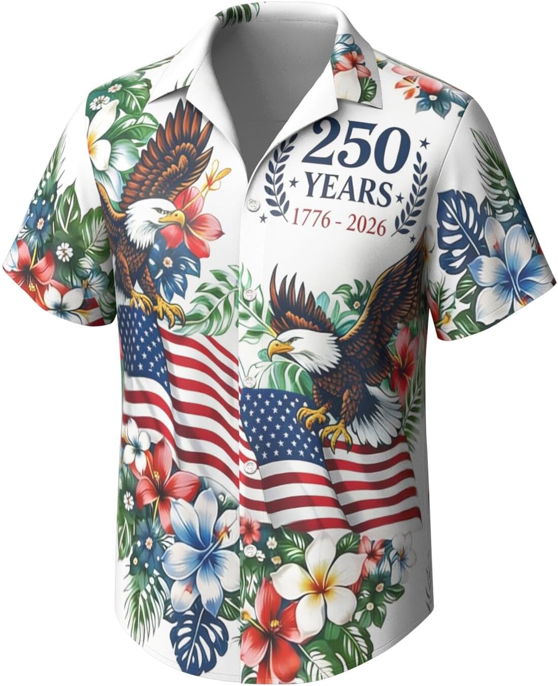 HOT250Th Anniversary USA Hawaiian Shirt for Men, 1776-2026 Patriotic Short Sleeve Shirt, Independence Day Gifts