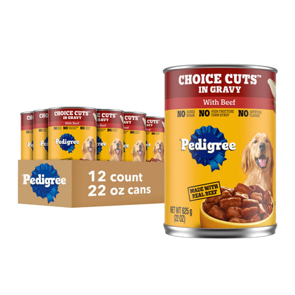 HOTPedigree Choice Cuts Wet Dog Food, Beef & Country Stew, 13.2 oz, 12 Count