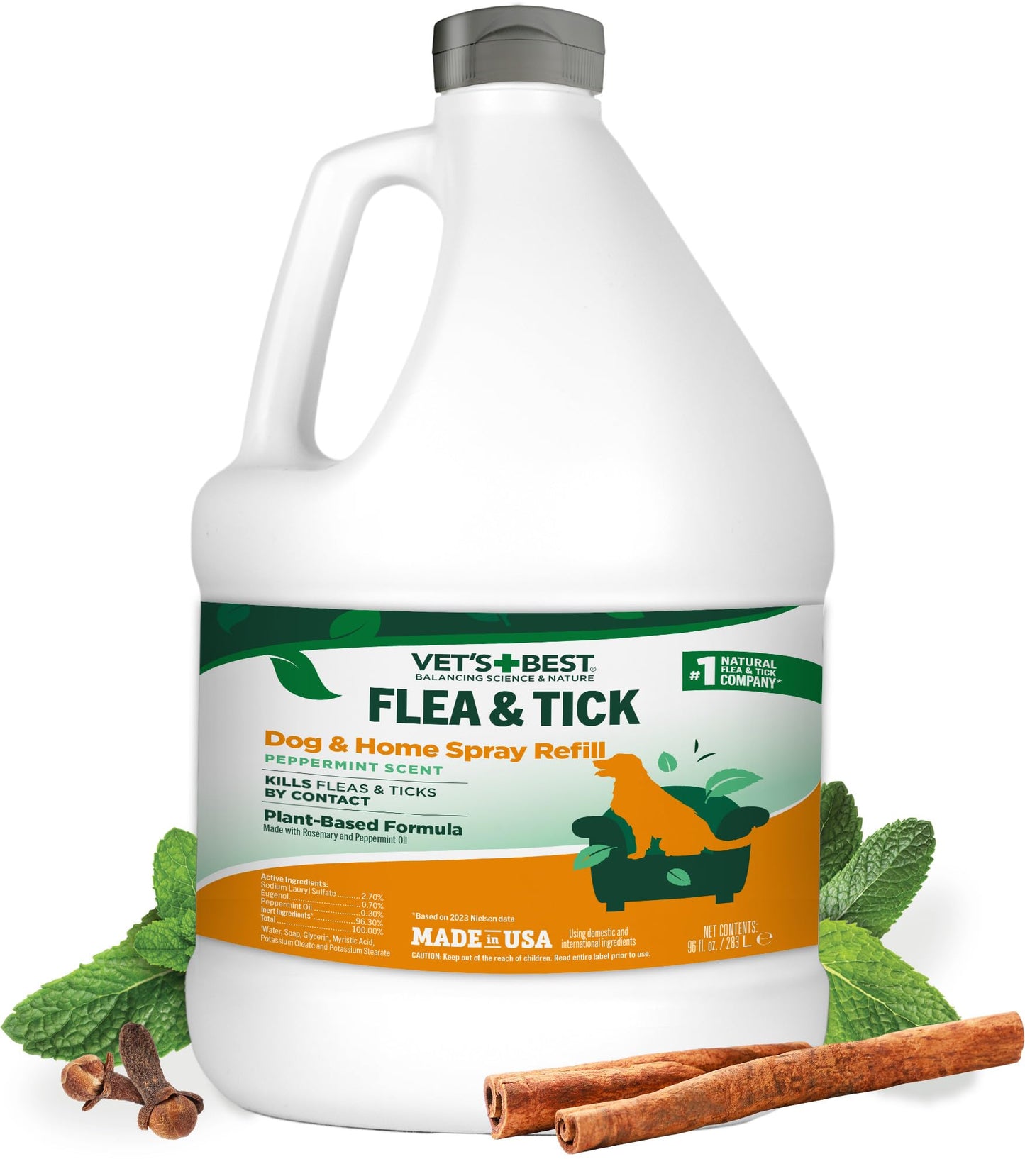 HOTVet’s Best Indoor Flea and Tick Spray – Dog Flea and Tick Treatment for Home, Plant-Based Formula with Natural Oils, Kills Fleas, Eggs & Ticks on Contact, Made in USA, 32 oz | Plant-Based Flea & Tick Spray, Kills Fleas, Eggs & Ticks on Contact, Natural