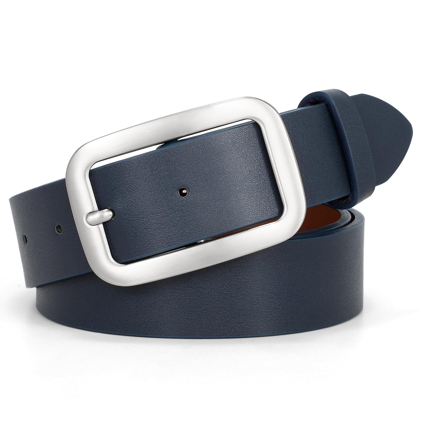 HOTWHIPPY Women Leather Belts for Jeans Pants Fashion Dress Belt for Women with Solid Pin Buckle