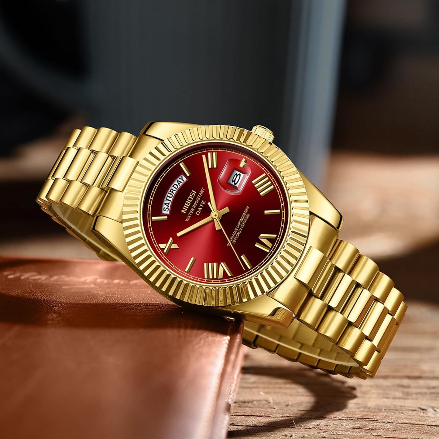 HOTNIBOSI Men Watches Analog Quartz Stainless Steel Rose Gold Silver Watches for Men Waterproof Business Classic Desiger Wrist Watch with Day Date