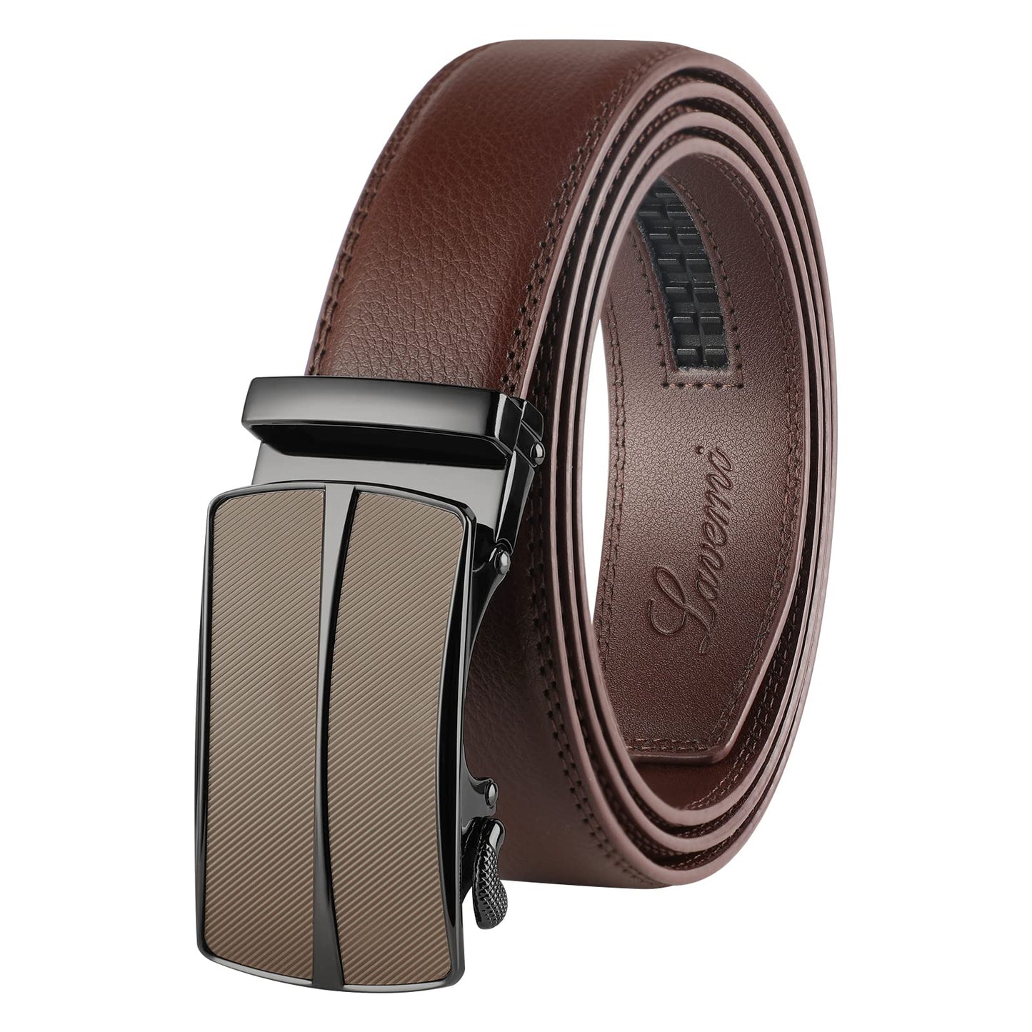 HOTLavemi Men's Real Leather Ratchet Dress Casual Belt, Cut to Exact Fit,Elegant Gift Box
