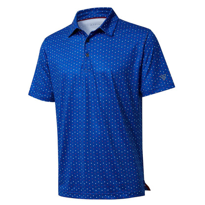 HOTGolf Shirts for Men Dry Fit Short Sleeve Print Performance Moisture Wicking Polo Shirt