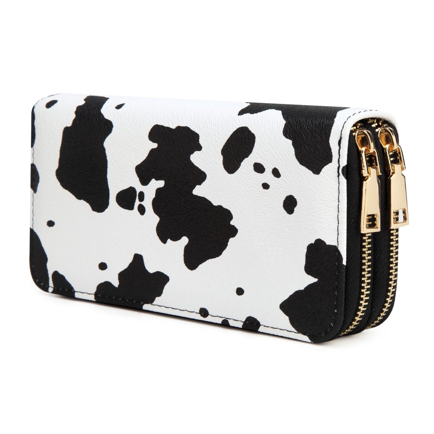 HOTCheckered Wallets for Women Cute Large Capacity Black White Plaid Purse 2 Zippers Credit Card Holder (checkered)