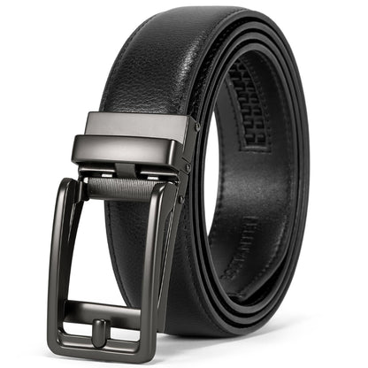 HOTBOSTANTEN Mens Belt Leather Ratchet 1 3/8'' Belt For Men Gift Dress and Casual with Adjustable Buckle, Trim to Fit