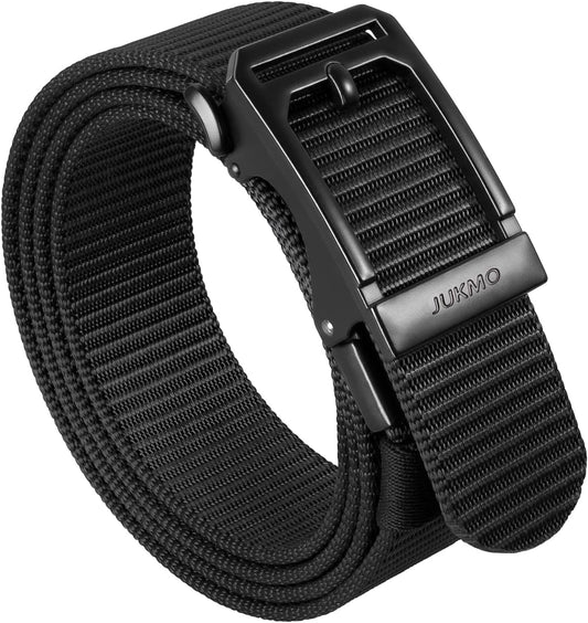 HOTJUKMO Men's 1.5" Ratchet Nylon Tactical Work Belt | Automatic Slide Zinc Alloy Buckle, Adjustable Trim to Fit