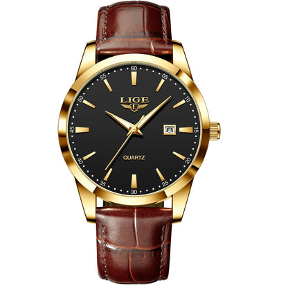 HOTLIGE Watches for Men Waterproof Analog Dress Vintage Chronograph Analog Casual Leather Stainless Steel Unique Quartz Movement Retro Luminous Elegant Men's Wrist Watch Date Display