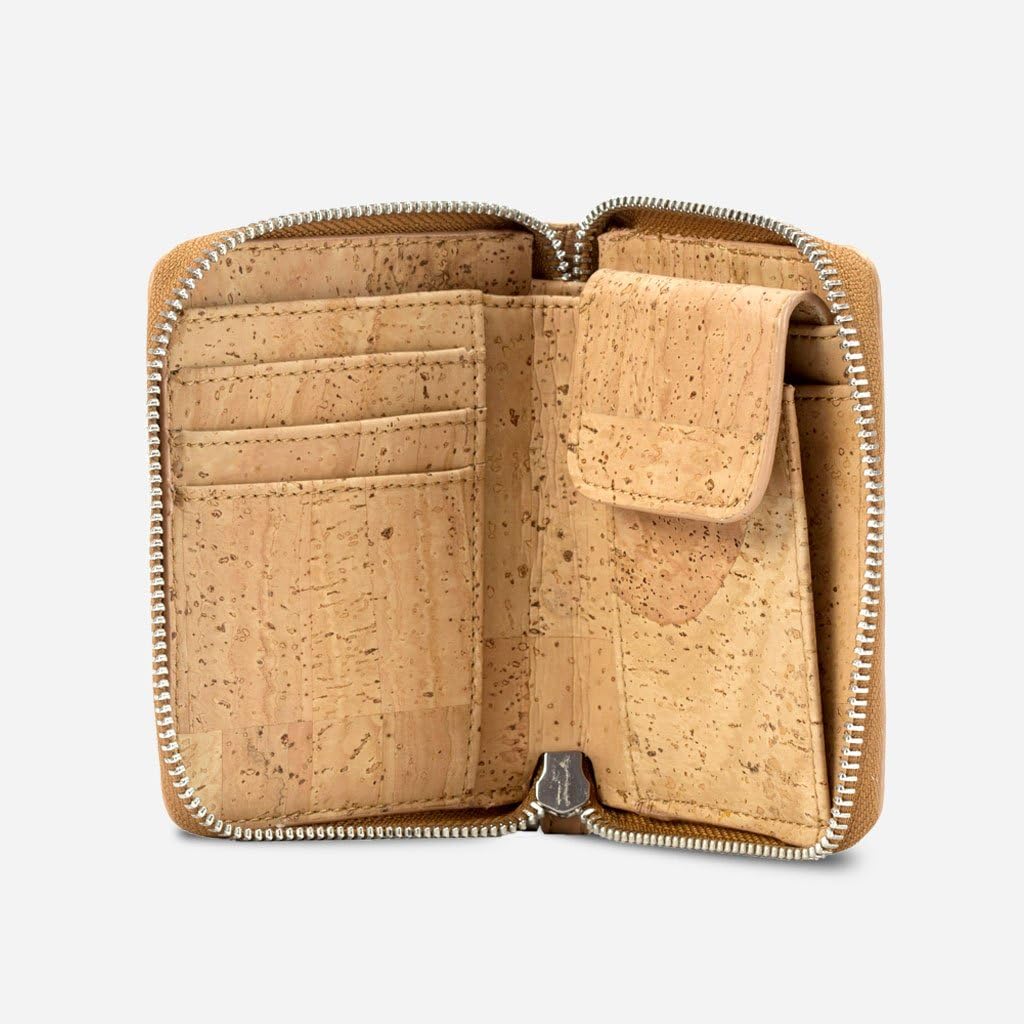 HOTCorkor Cork RFID Square Wallet – Women’s Wallet - RFID Blocking - Vegan Leather – Cruelty Free – Eco Friendly - Zebra