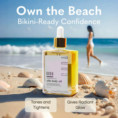 HOTGODA Silk Body Oil Women - Firming Anti Aging Moisturizing Formula, Crepey Skin Hydrating After Shower, Scented Organic Blend Premium Skincare