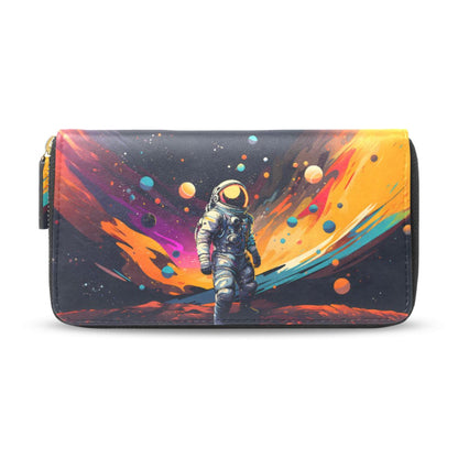 HOTMNSRUU Womens Wallet Purses, Gnomes Halloween Clutch Purses for Women RFID Blocking Credit Card Holder Wallet Leather Zipper Coin Purse