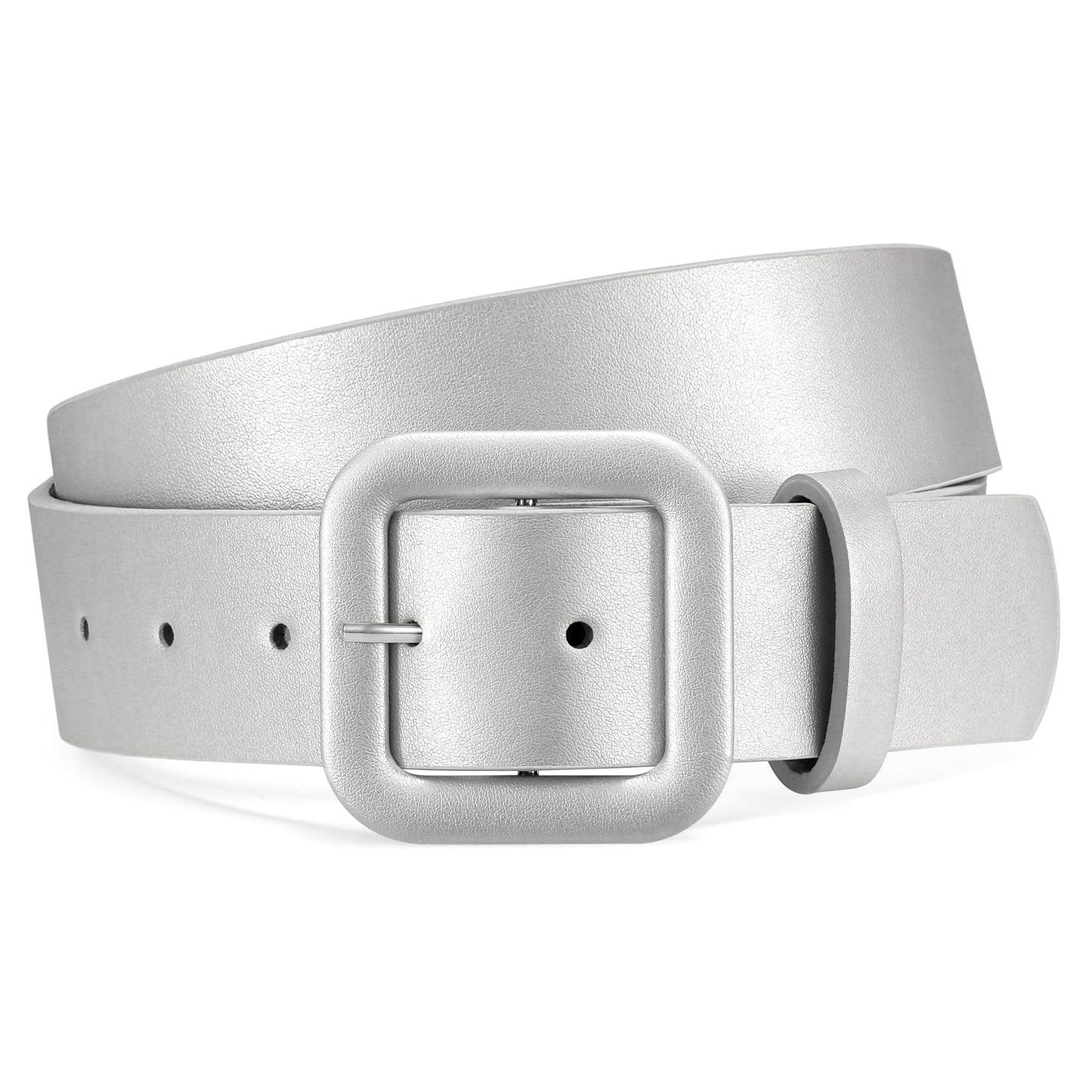 HOTWHIPPY Women Leather Belt Candy Color Fashion Square Buckle Belt Ladies Belt for Jeans Pants Dresses