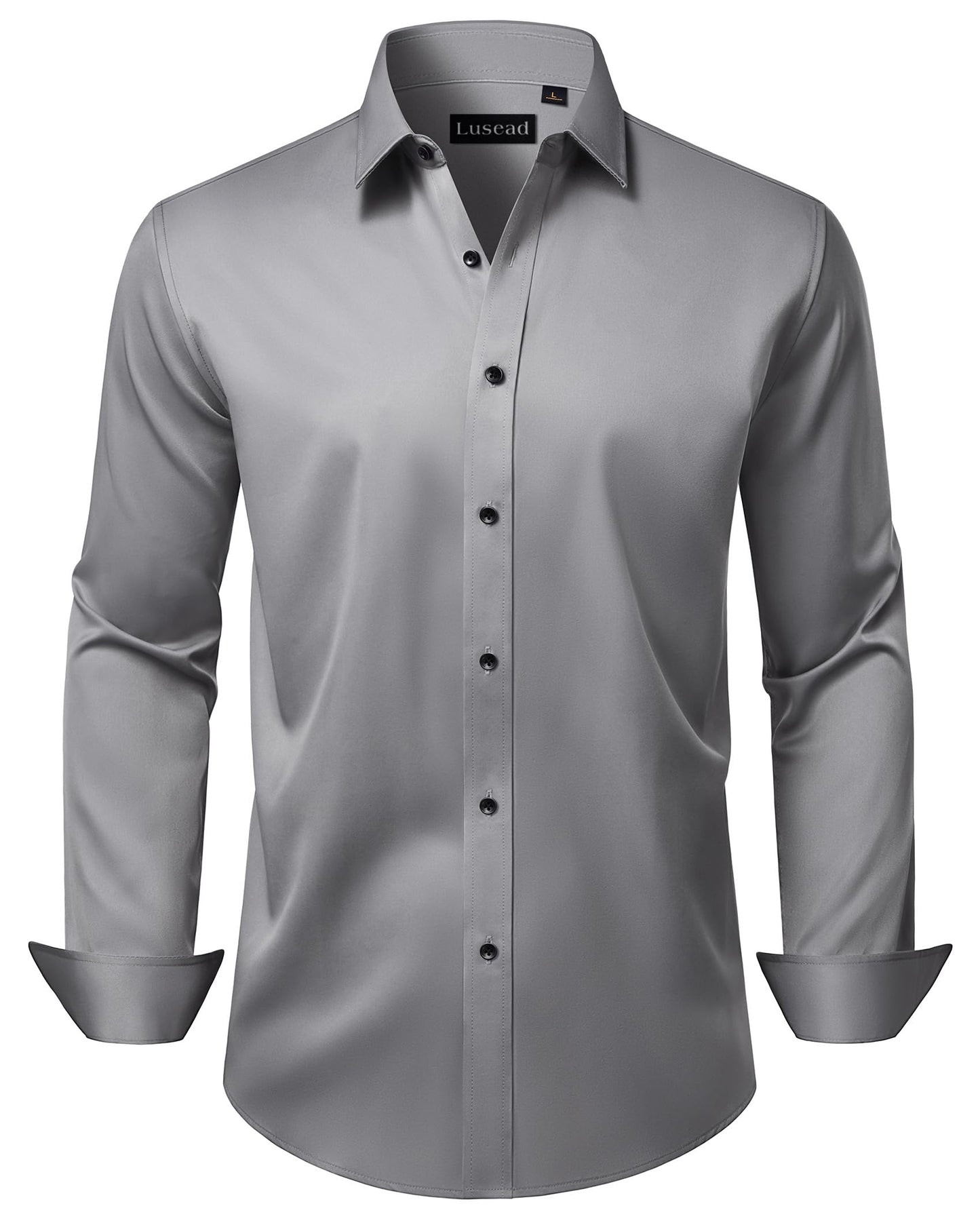 HOTMen's Dress Shirts Long Sleeve Stretch Wrinkle Free Wedding Formal Business Button Down Shirt