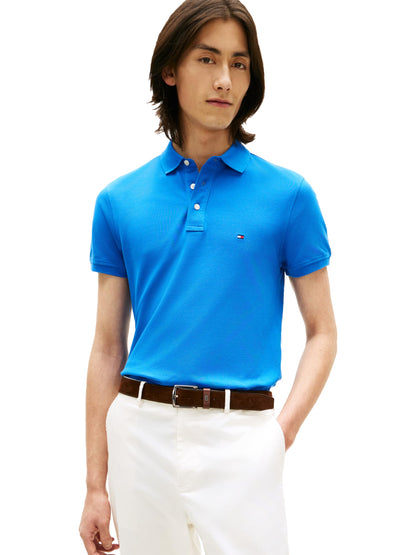 HOTTommy Hilfiger Men's Short Sleeve Polo Shirts in Slim Fit with Stretch and Organic Pique Cotton
