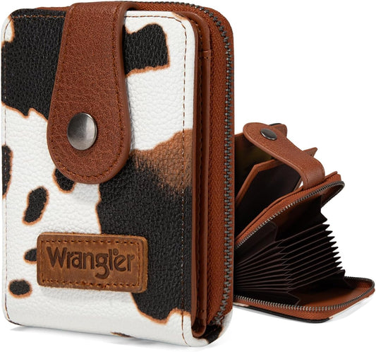 HOTMontana West X Wrangler Credit Card Holder Small Wallets for Women Compact Credit Card Case With Smooth Zipper and ID Window