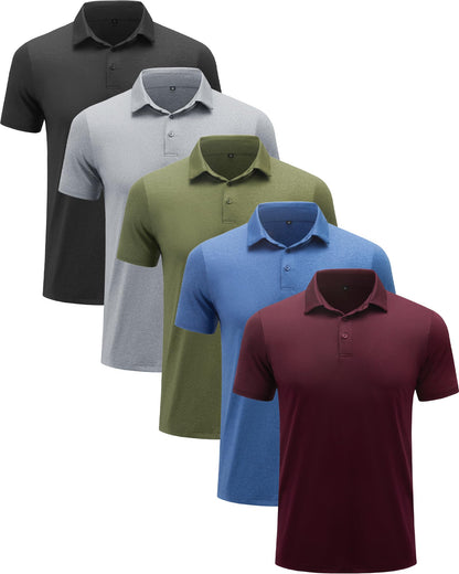 HOTBALENNZ Polo Shirts for Men Short Sleeve Mens Golf Polo Quick Dry | Summer Moisture Wicking Golf Shirt Sweat Resistant, Collared Athletic Casual Work Basic, Multi Scene Sports & Office Apparel