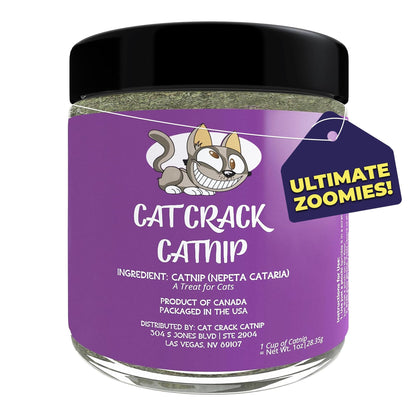 HOTCat Crack Catnip, Zoomie-Inducing Cat Nip, 100% Natural North American Made | 100% Natural, Safe & Non-Addictive Catnip Treats Used to Supplement Cat Nip Toys, Spray, & Accessories (1 Cup)