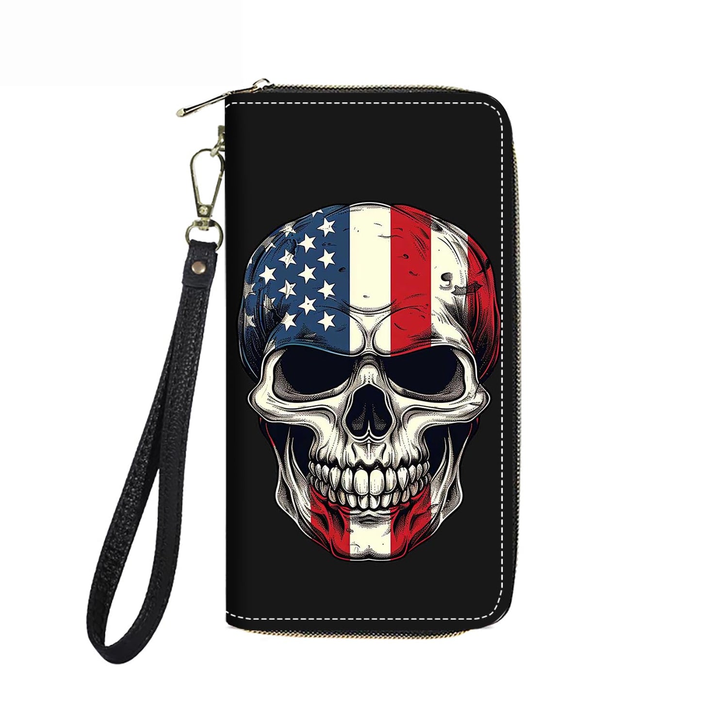 HOTWomen's Large Capacity Wallet PU Leather Double Zipper Clutch Purse Multifunctional Wallet with Removable Wristlet Strap for Smart Phone/Coin/Card/Cash, Flower Butterfly