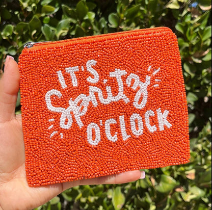 HOTIT'S SPRITZ O'CLOCK Beaded Coin Purse Pouch, Small Wallets, Beaded Coin Purse, Small Pouch, Birthday Gifts, Gift Card Pouch, Bachelorette Gifts, Bridal Gifts