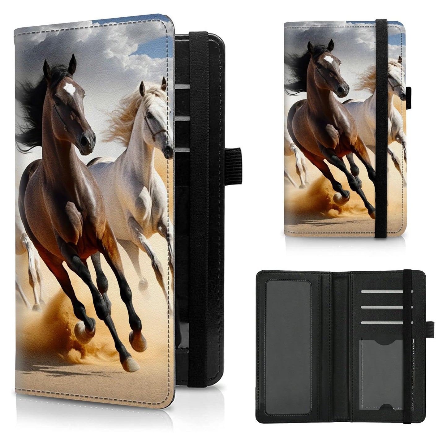 HOTCheck Book Cover for Personal Checkbook American Flag Sunflowers Cow Pattern Design PU Leather Checkbook Cover for Men Women with Card Slot & Pen Holder and Elastic Strap for Duplicate Checks