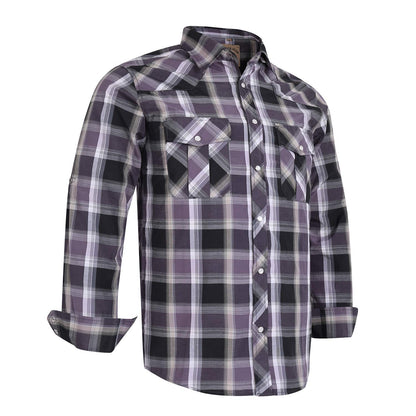 HOTCOEVALS CLUB Men's Western Pearl Snap Button Up Casual Cowboy Long Sleeve Two Pockets Work Shirts