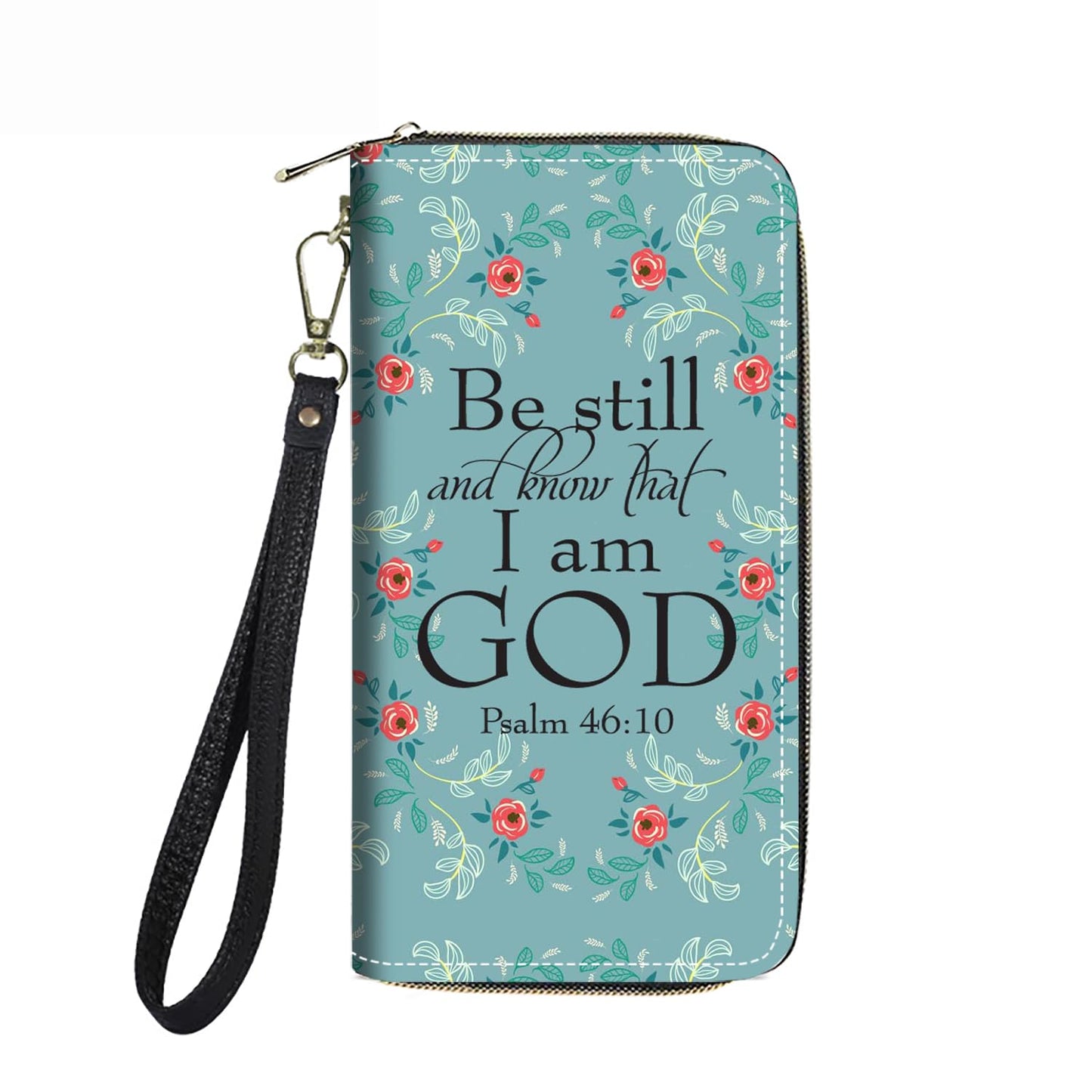 HOTWomen's Large Capacity Wallet PU Leather Double Zipper Clutch Purse Multifunctional Wallet with Removable Wristlet Strap for Smart Phone/Coin/Card/Cash, Flower Butterfly