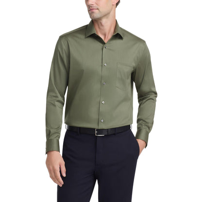 HOTVan Heusen Men's Dress Shirt Regular Fit Ultra Wrinkle Free Flex Collar Stretch Solid