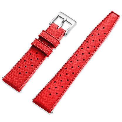 HOTFKM Rubber Watch Strap Quick Release Tropical Style Fluororubber 18mm 19mm 20mm 21mm 22mm Soft Breathable Durable FKM Rubber Watch Band Universal Replacement Band Strap for Men Women