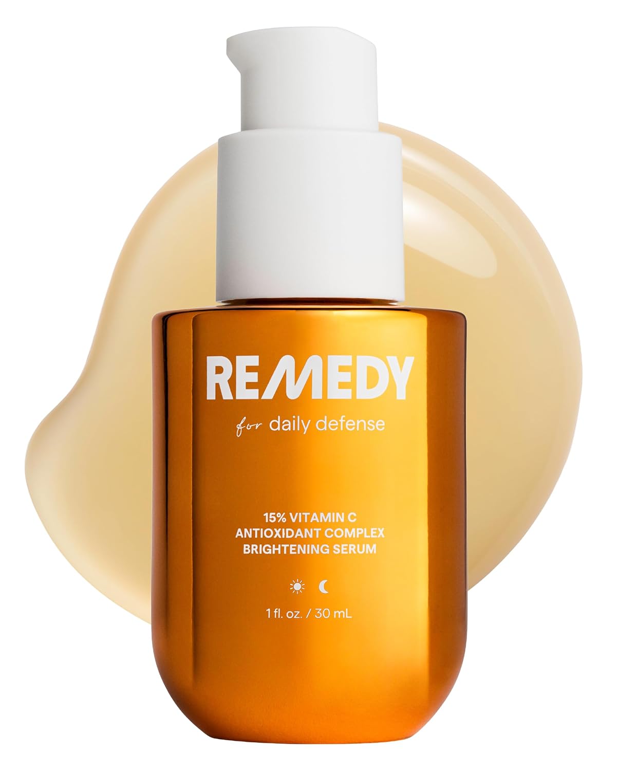 HOTRemedy for Daily Defense | 15% Vitamin C Complex Brightening Serum | Stabilized Vitamin C with Next-Gen Antioxidants, Ferulic Acid, Ectoin | Fragrance Free | By Dermatologist Dr. Shah | 1 Fl Oz