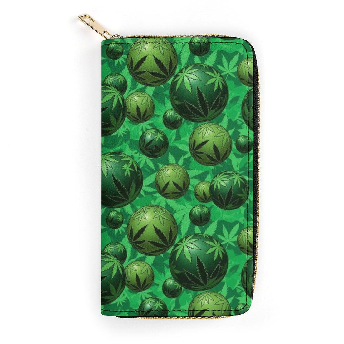 HOTUnisex Large Capacity Leather Wallet Purple Sky Palm Trees, Secure Lightweight Printed Design, Portable Purse for Daily Use & Outdoor Activities
