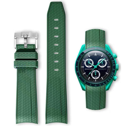 HOTBands for Moonswatch Watch Rubber for Omega x Swatch MoonSwatch 20mm Rolex Seiko Watch Silicone Men with Stainless Steel Replacement Bracelet Original Bracelet Omega x Swatch MoonSwatch Speedmaster