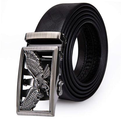 HOTDubulle Designer Mens Belts, Sliding Automatic Buckle Ratchet Dress Belt TOP Genuine Leather Strap Gifts