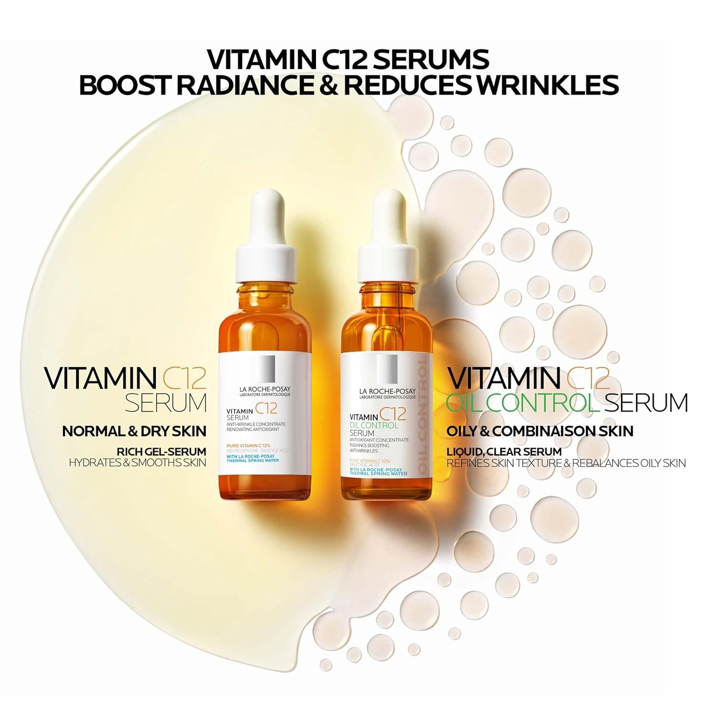 HOTLa Roche-Posay Vitamin C Serum for Face with Salicylic Acid, 1oz | Hydrating and brightening serum featuring hyaluronic acid that helps boost radiance and reduce wrinkles. Paraben free.