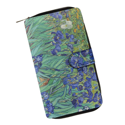 HOTjoo meryer Monet Oil Painting Flap Long Wallet Water Lilies Print Leather Wallet for Women Men,Monet Water Lilies