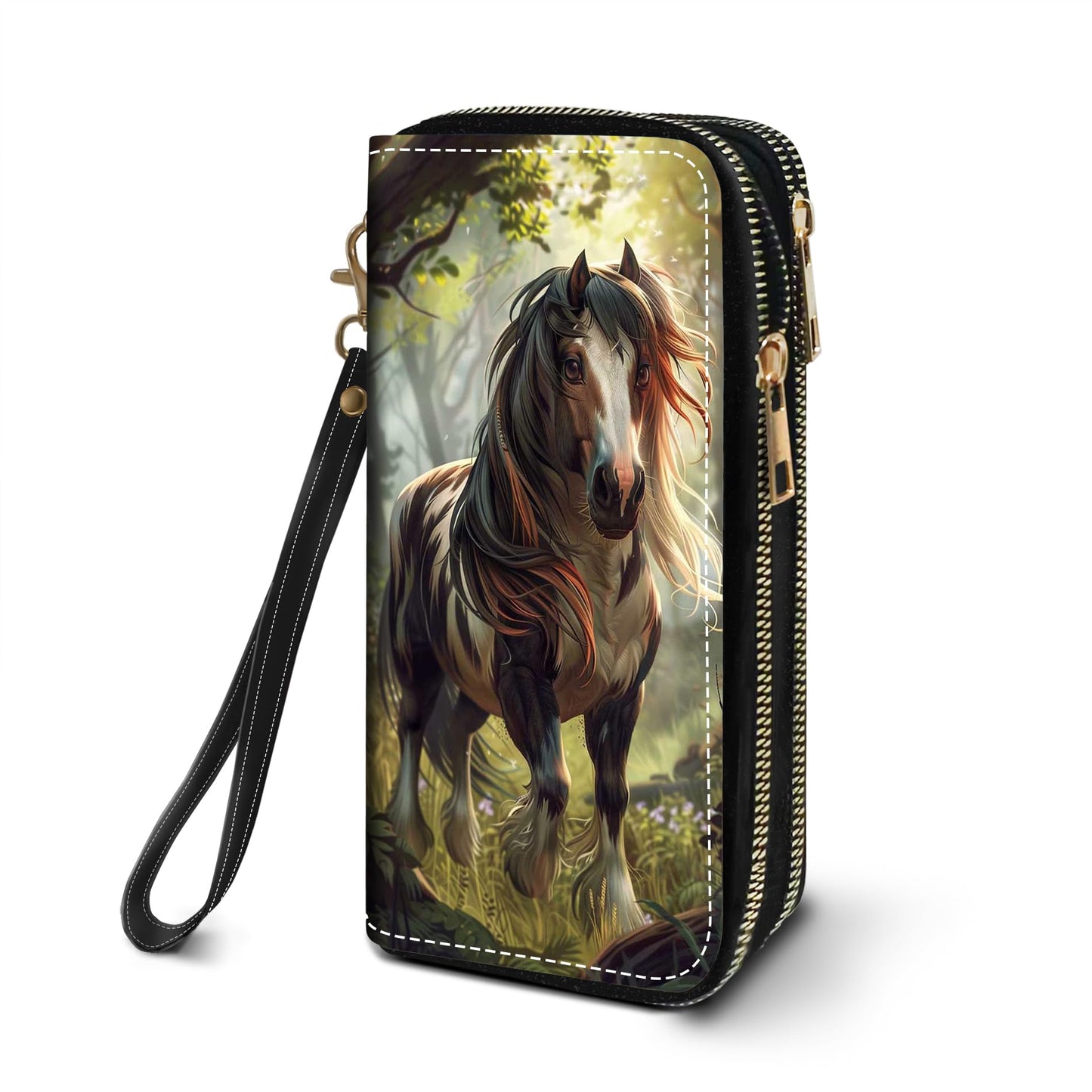 HOTWomen's Large Capacity Wallet PU Leather Double Zipper Clutch Purse Multifunctional Wallet with Removable Wristlet Strap for Smart Phone/Coin/Card/Cash, Flower Butterfly